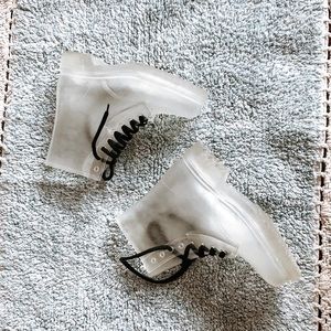 Transparent rain boots